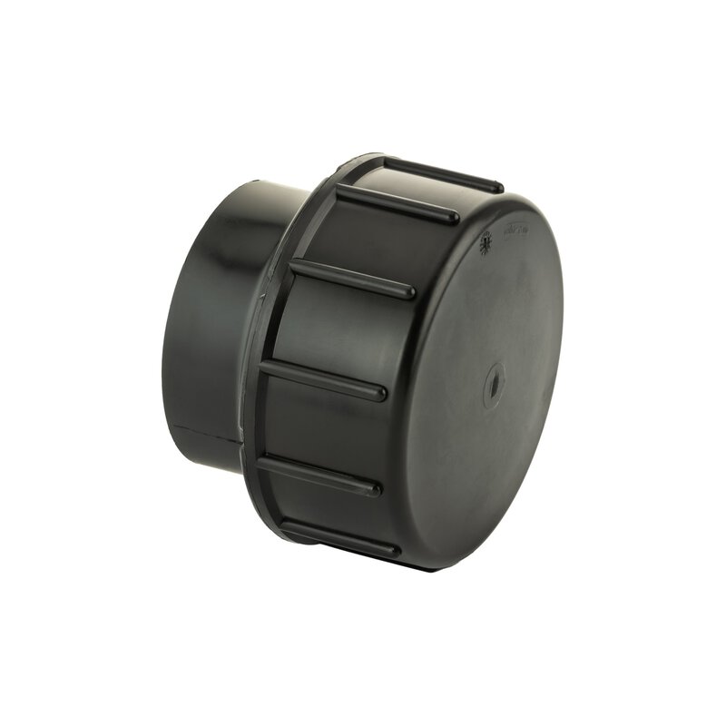 110mm HDPE Rodding Eye Screw Access Stop End & Cap (Long Spigot)