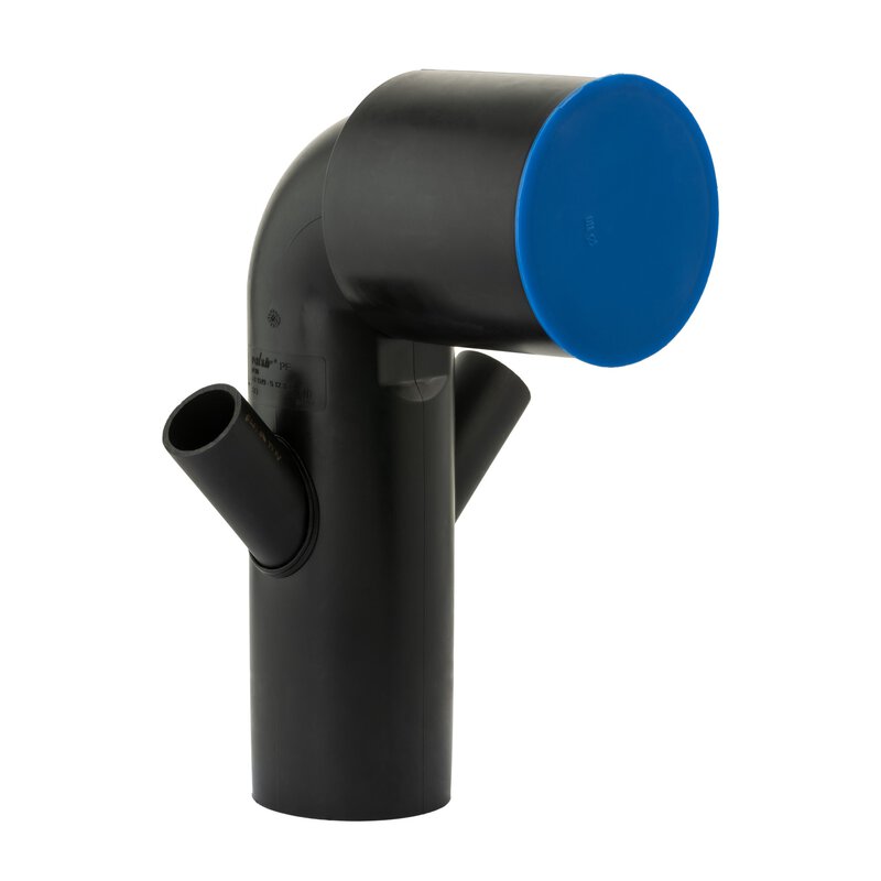 90x120mm 90° HDPE WC Adaptor Double side inlet branch 40mm