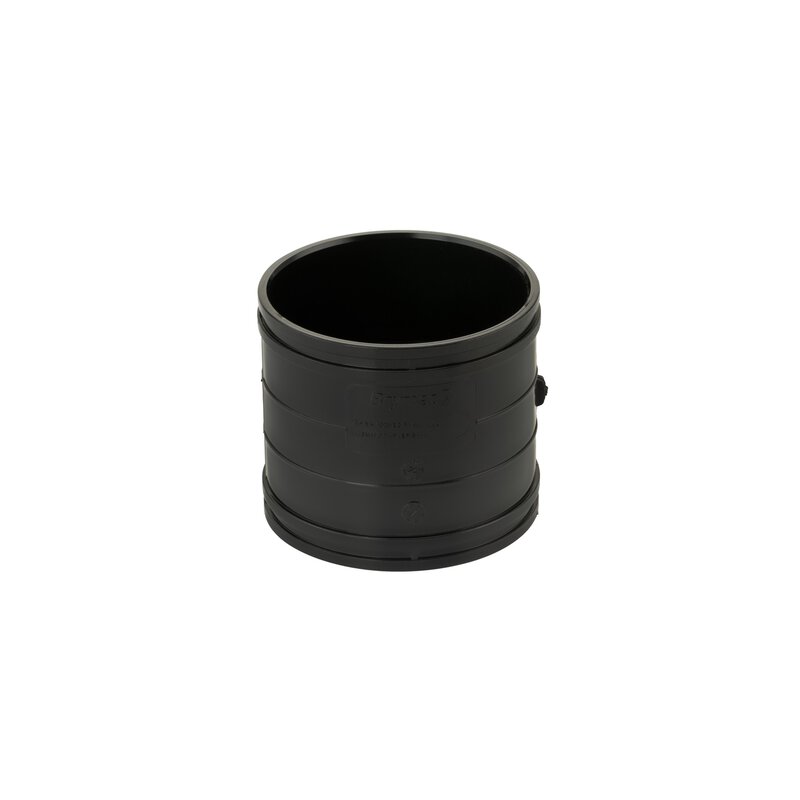 4"/110mm Double Socket Coupler Solvent Black