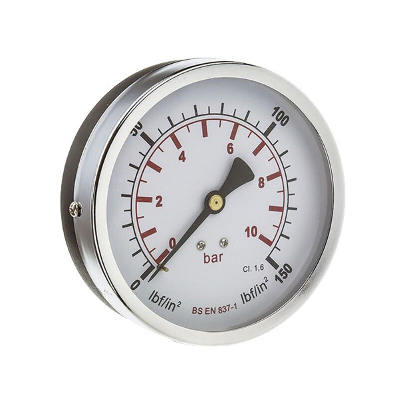 Pressure Gauge 0-6 Bar - 100mm Dia. 3/8" Back Connection