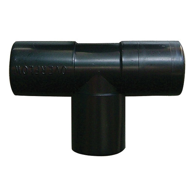 3/4" / 22mm Tee Black Solvent Overflow