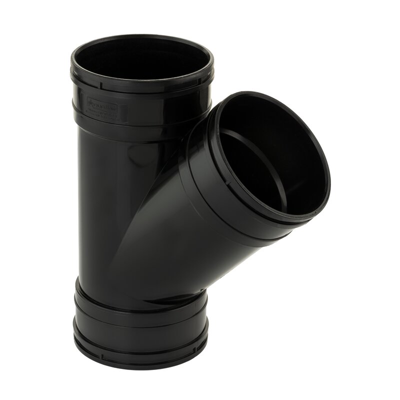 4 110mm X 135 Single Branch Triple Socket Solvent Black Brymec