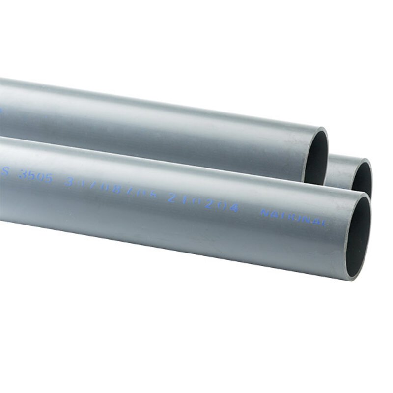 Ridgiflow H/D Drain Class E UPVC 1 1/4" x 3m Pipe - Grey (42mm O.D.)