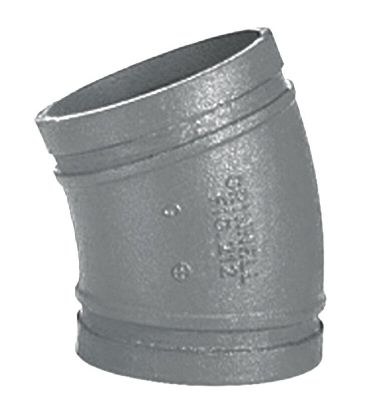 4" Grinnell 212 22.5° Bend Grooved Fitting - GALV