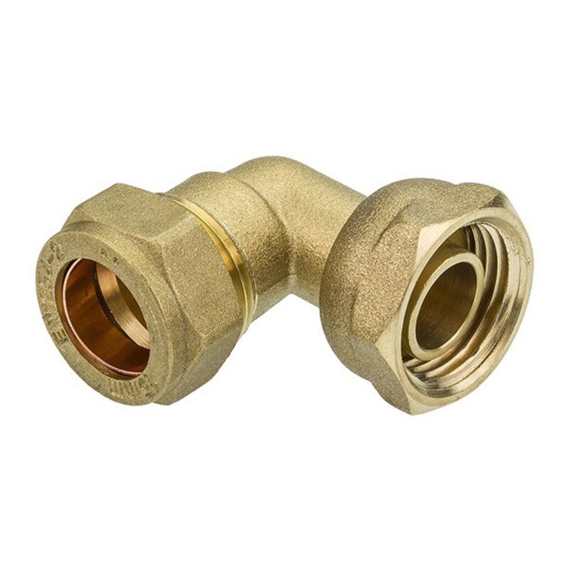 DZR Compression 15mm x 1/2" Bent Tap Connector