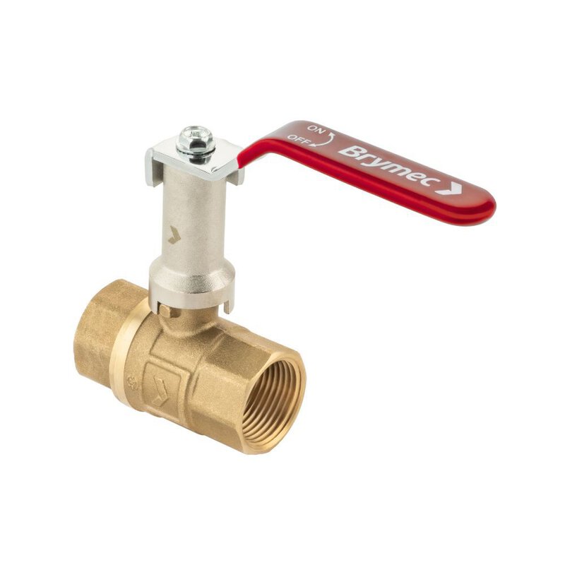 3/4" F X F Red Lever Ball Valve 1/4 Turn BSPP Extended Spindle