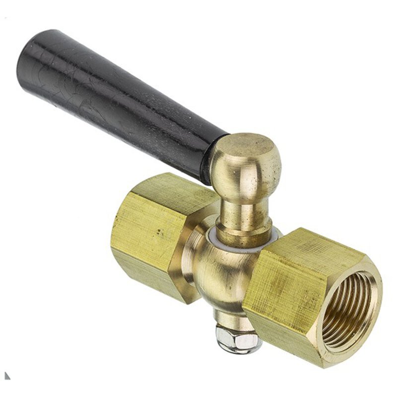 1/2" Brass Gauge Cock Valve - Polypropylene Handle (10 Bar)