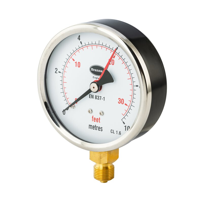 Altitude Gauge 0-30ft / 0-10m 100mm Dia 3/8" Base Connection