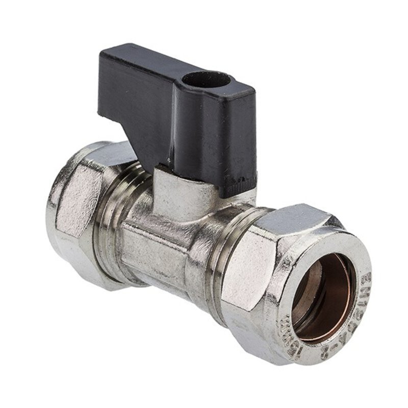 15mm Chrome Isolating Valve With Lever - WRAS