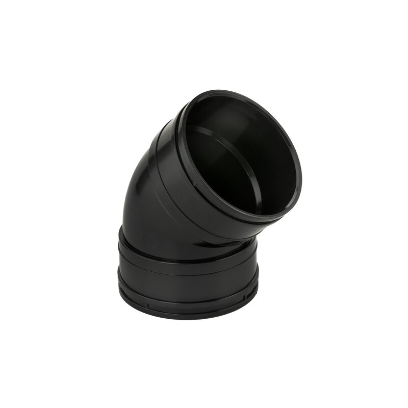 4"/110mm x 135° Bend Double Socket Solvent Black