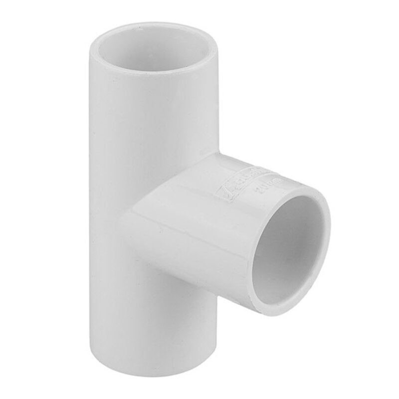 3/4" / 22mm Tee White Solvent Overflow