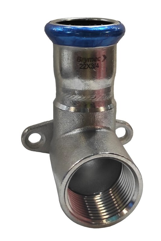15mmx1/2" Stainless-Press Wallplate Elbow Female -Insulated