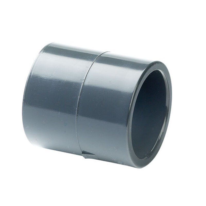 Ridgiflow H/D Drain UPVC 3/4" Plain Straight Coupler Grey