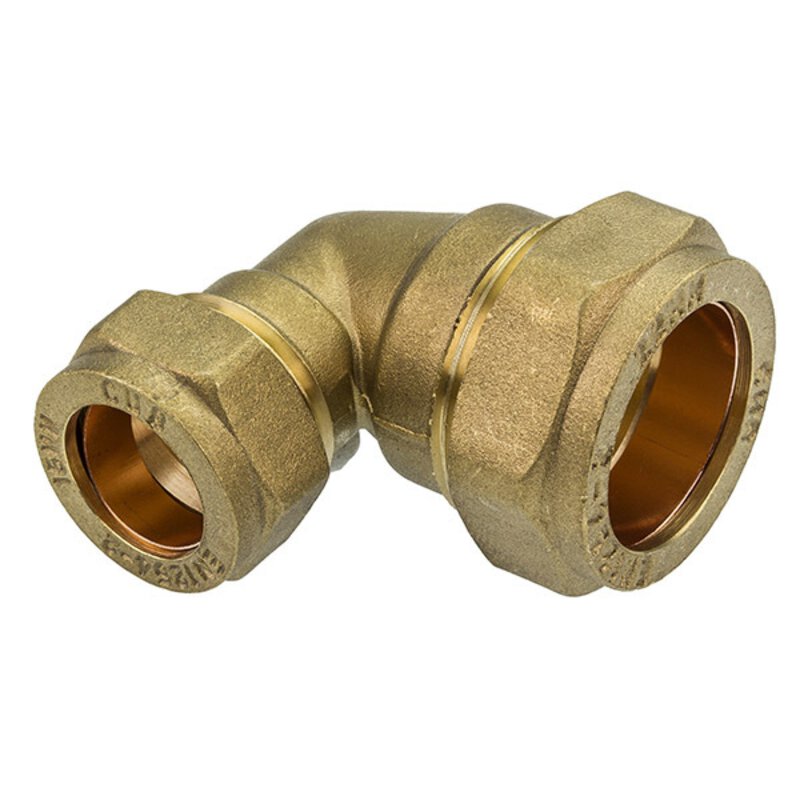 Compression 22mmx15mm Reducing 90° Elbow (Brass)