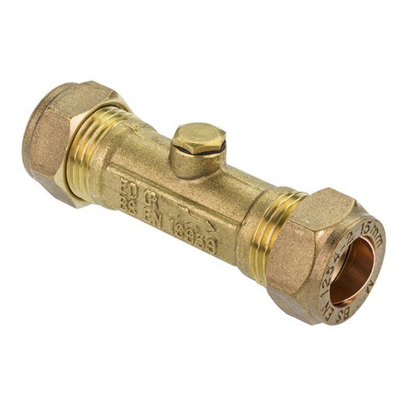 22mm DZR Brass Double Check Valve Compression - WRAS (DCV)