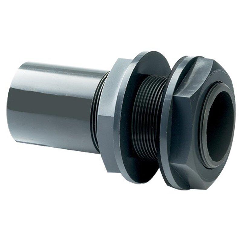 Ridgiflow H/D Drain UPVC 3/4" Tank Connector Grey