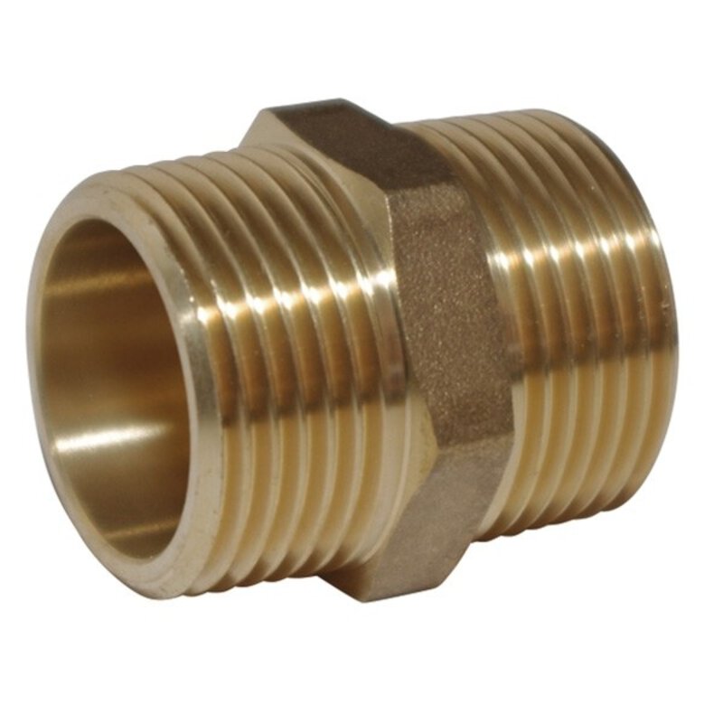 1 1/4" Brass Hexagon Nipple 