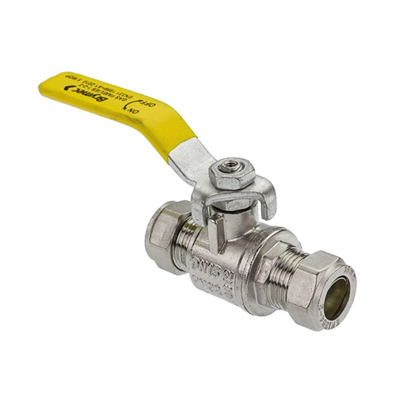 15mm Gas Yellow 1/4 Turn Lever Ball Valve