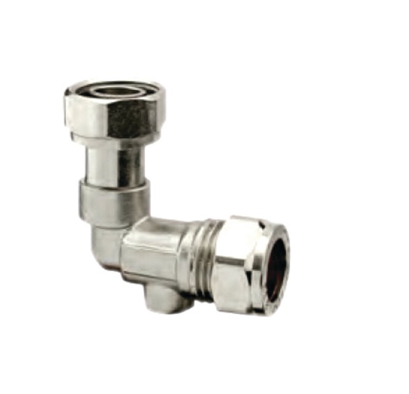 15mmx1/2" WRAS 90° Angled Chrome Service Valve