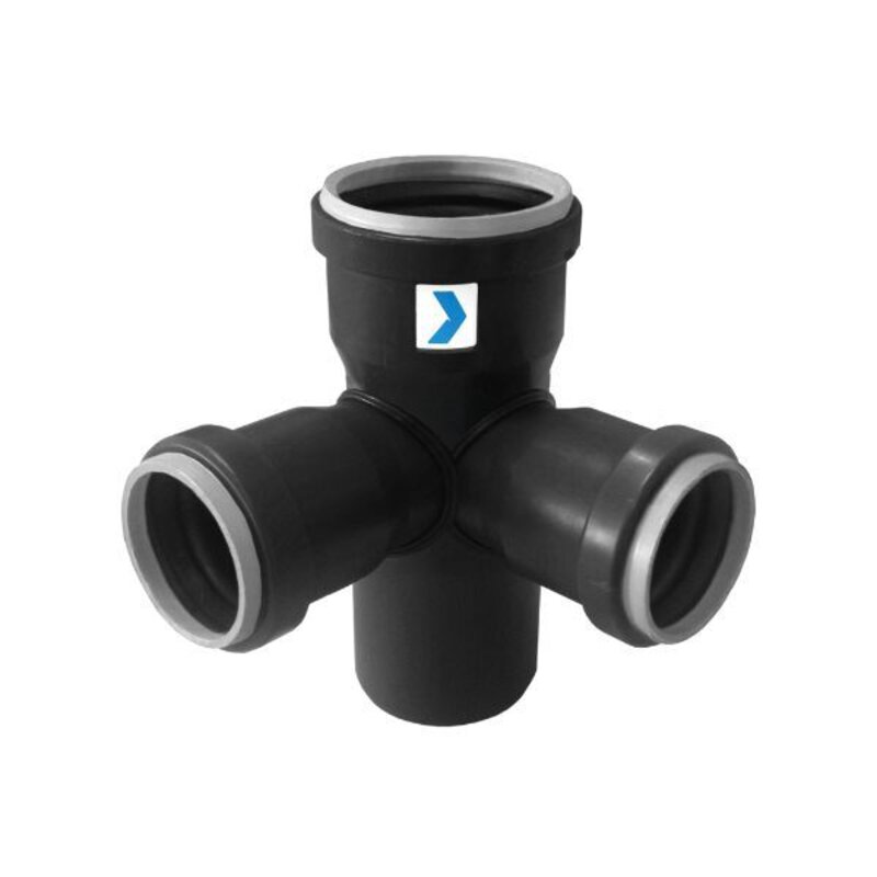 75mm 87 Double Corner Branch - 3 Socket VOX Acoustic dB12 Waste Fitting