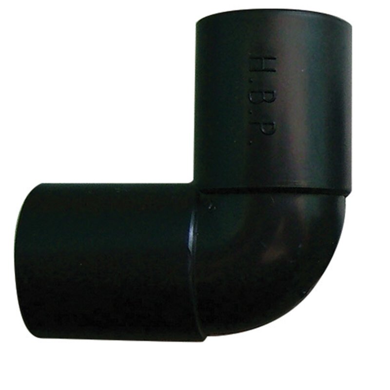 3/4" / 22mm 90 Bend Black Solvent Overflow