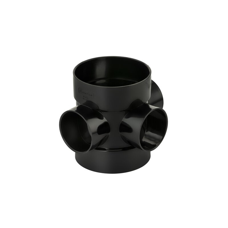 4"/110mm Short Triple Boss Pipe Double Socket 63mm Outlet – Solvent Waste (Black)    