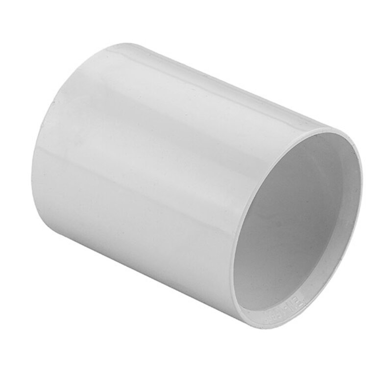 3/4" / 22mm Straight Coupler White Solvent Overflow