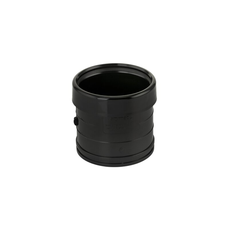 4"/110mm Single Socket Coupler Black (Ring Seal to Solvent)