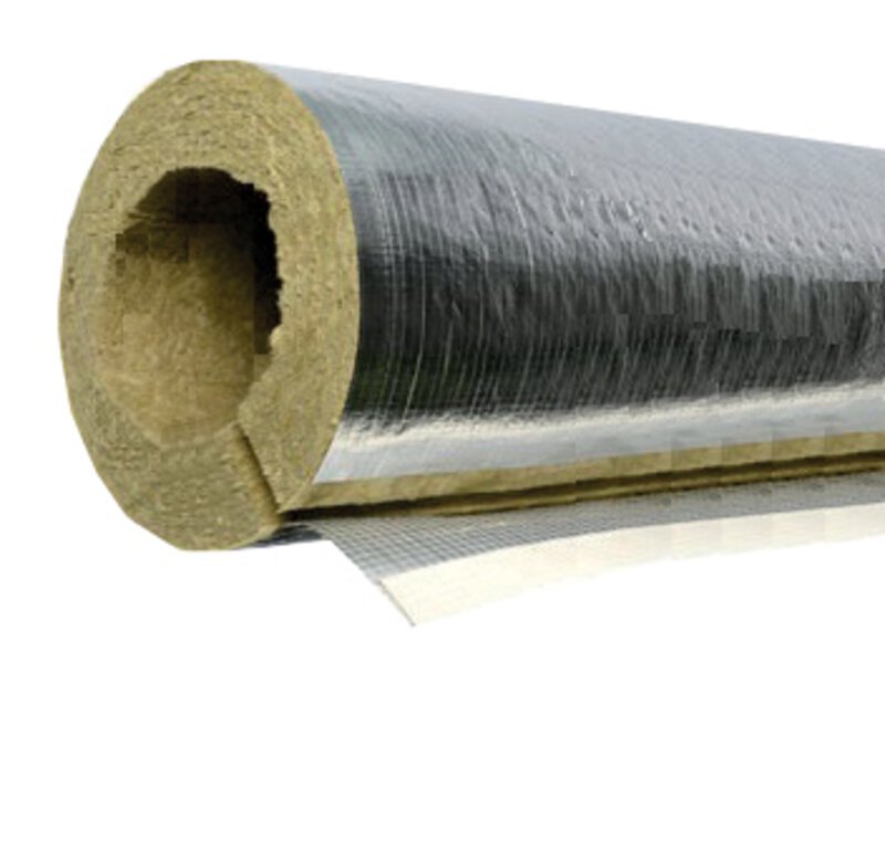 60mm OD x 30mm Wall Mineral Wool Foil Faced Lagging 1.2m