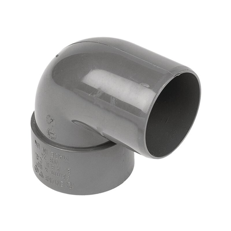 2" / 50mm 90 MxF Spigot Bend Grey Solvent Waste