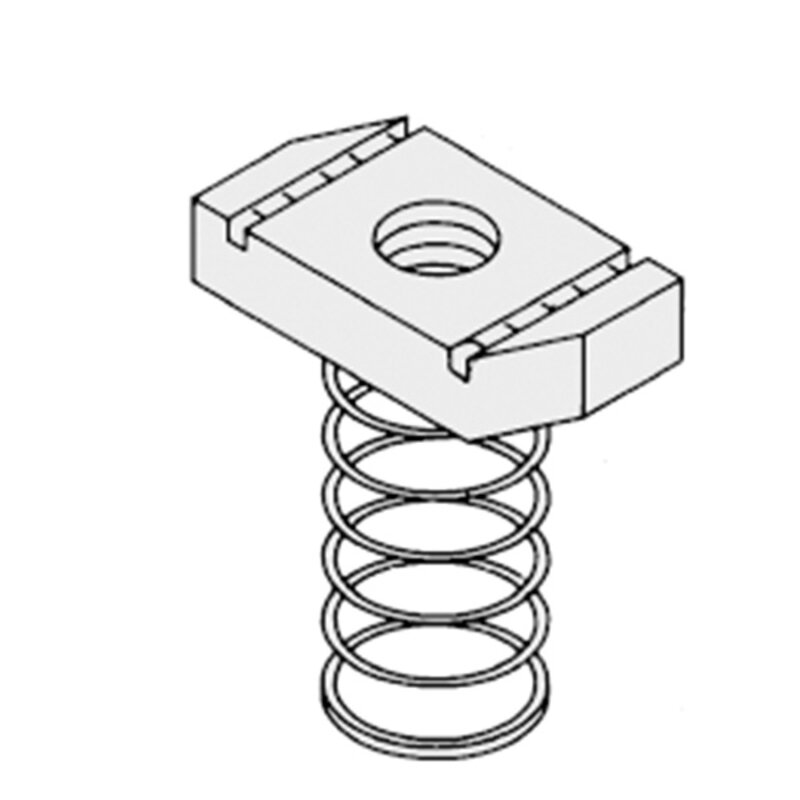 M8 Long Spring Channel Nut - CNL8 (Pk100)