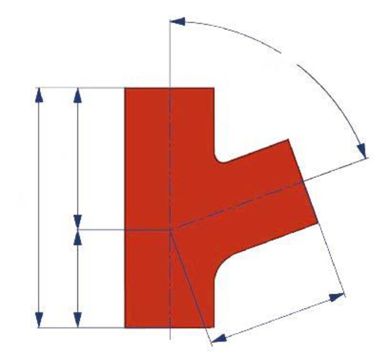 CIS 100mm 68° Single Branch Tee
