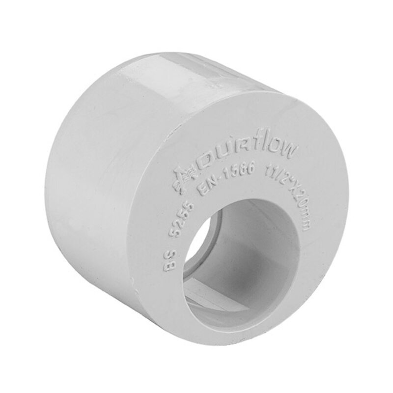 1 1/2-3/4" / 40-22mm Reducer White Solvent Waste - Overflow