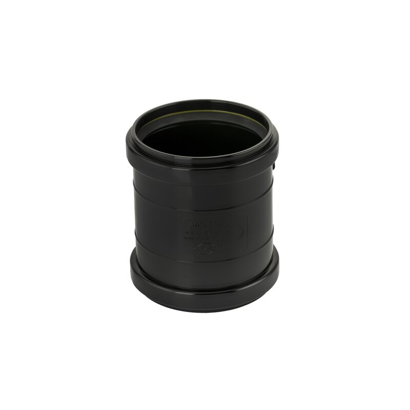 4"/110mm Double Socket Coupler Ring Seal Black