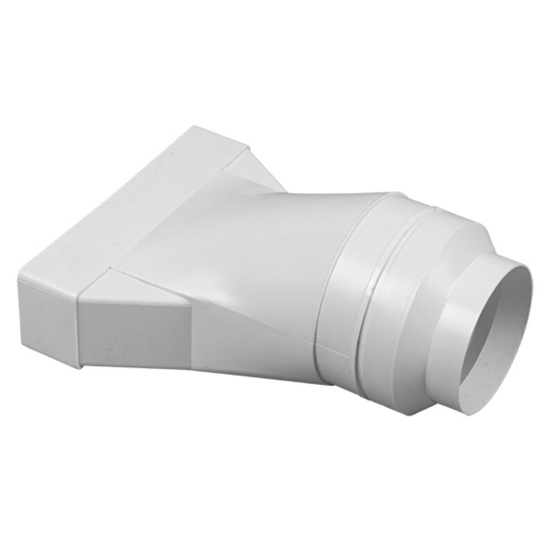 204 x 60mm PVC Flat-to-Round Duct Adaptor - 125mm dia