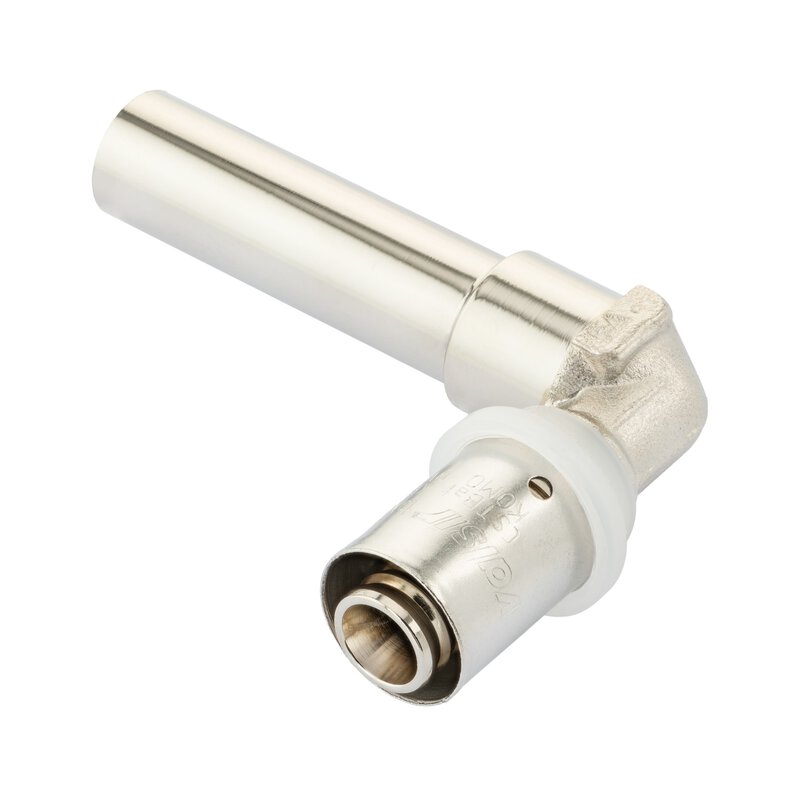 16mm Crimp Elbow to 15 x 50mm Chrome Radiator Short Ext. Pipe
