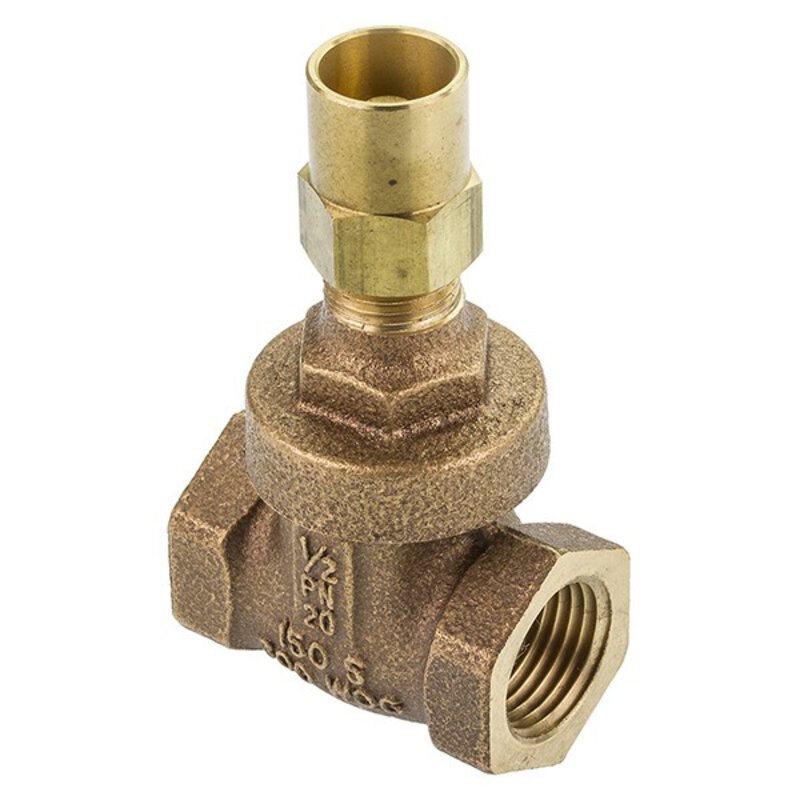 1 1/4" Bronze Lockshield Gate Valve