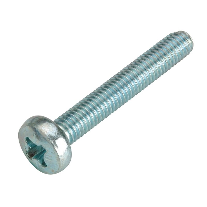 M4 x 70mm Pan Crossed Head Machine Screw - BZP