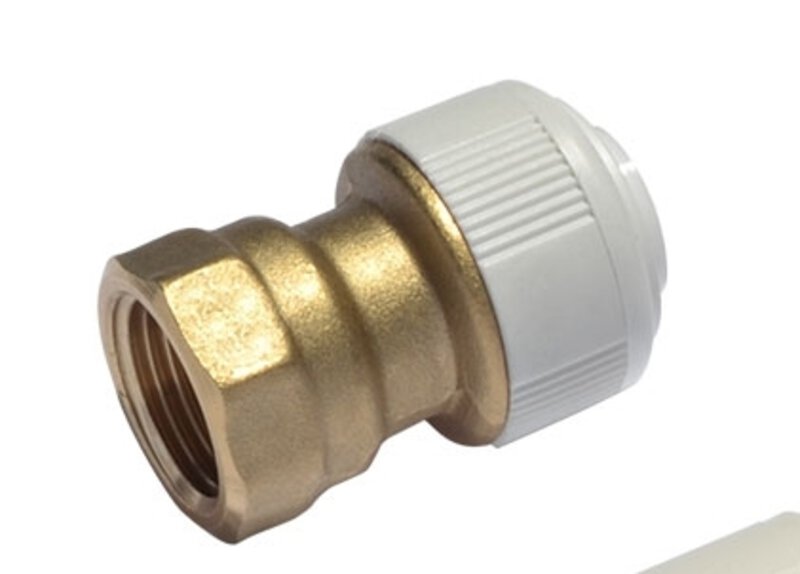 15mmx1/2" Female Iron Adaptor - Brass Polybutylene Push-Fit