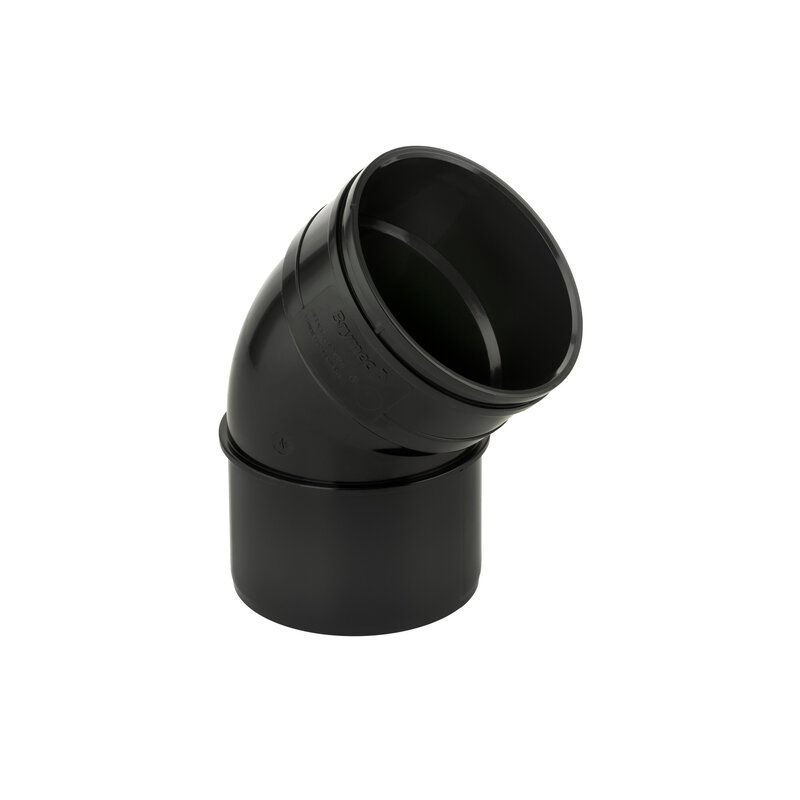 4"/110mm x 135° Offset Bend Single Socket Solvent Black