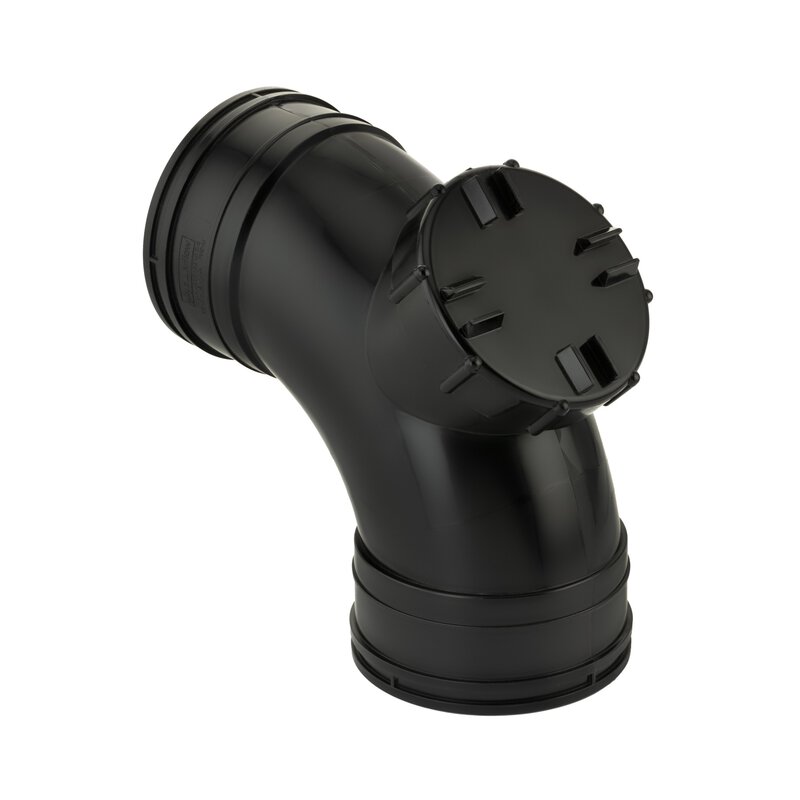 4"/110mm x 92.5° Access Bend Double Socket Solvent Black