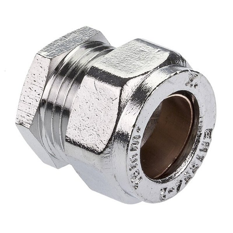 Chrome Compression 15mm End Cap