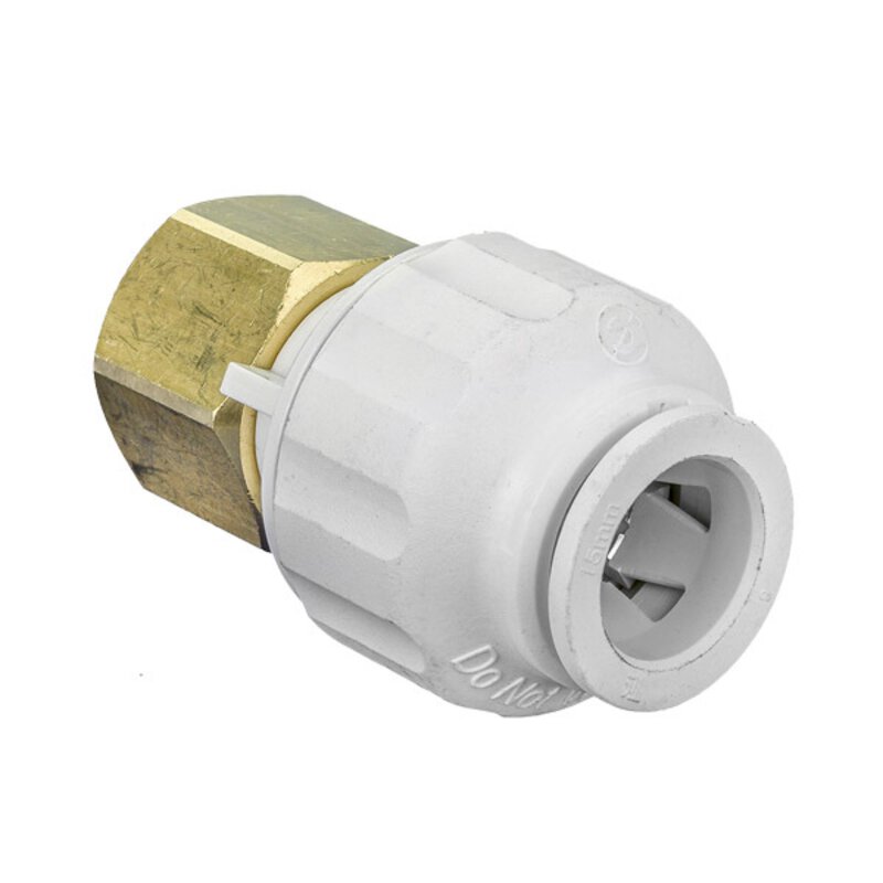 15mm x 1/2" Straight Tap Connector Polybutylene Push-Fit