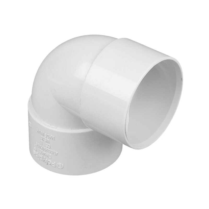 1 1/2" / 40mm 90 Knuckle Bend White Solvent Waste