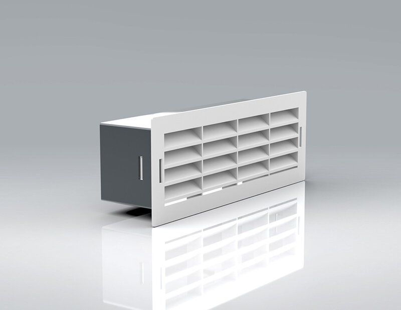204 x 60mm Slimline Airbrick / Outlet Male C/W Damper - White
