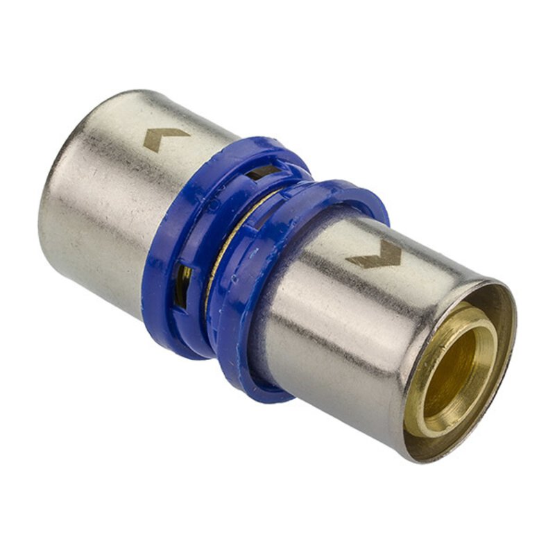 75mm Pexal Brass Coupler Multilayer Crimp Fitting