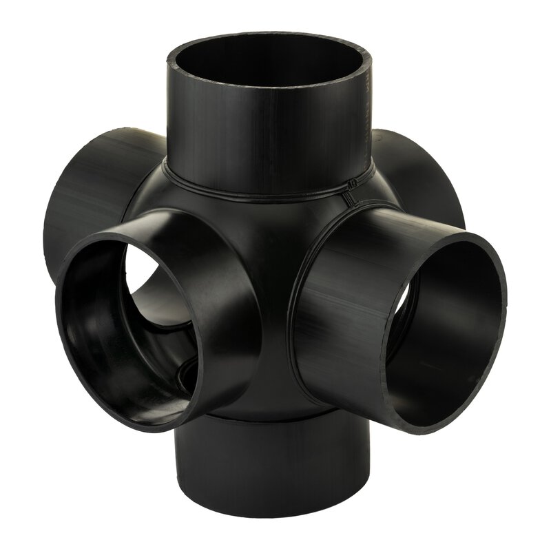 110mm 4-way Ball HDPE 90° Cross Branch
