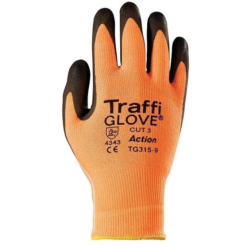 Action Size 8 Gen. Handling Glove Cut Level 3/B - Orange