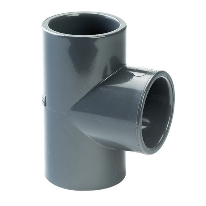 Ridgiflow H/D Drain UPVC 1 1/4" Plain Tee Grey 