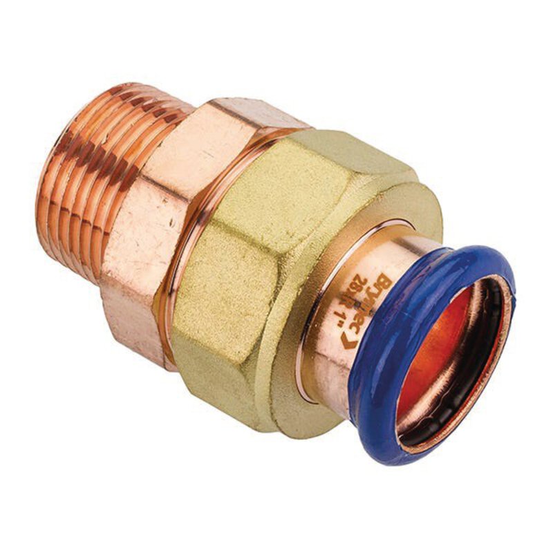 15mm x 1/2" Copper-Press Male Union - Flat Face Seal